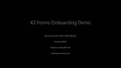 Employee Onboarding with K2 blackpearl and K2 smartforms