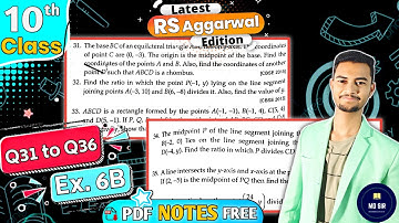 Exercise 6B Q31 to Q36 | Rs Aggarwal Class 10 | Coordinate Geometry | CBSE 2023 - 24 | MD Sir
