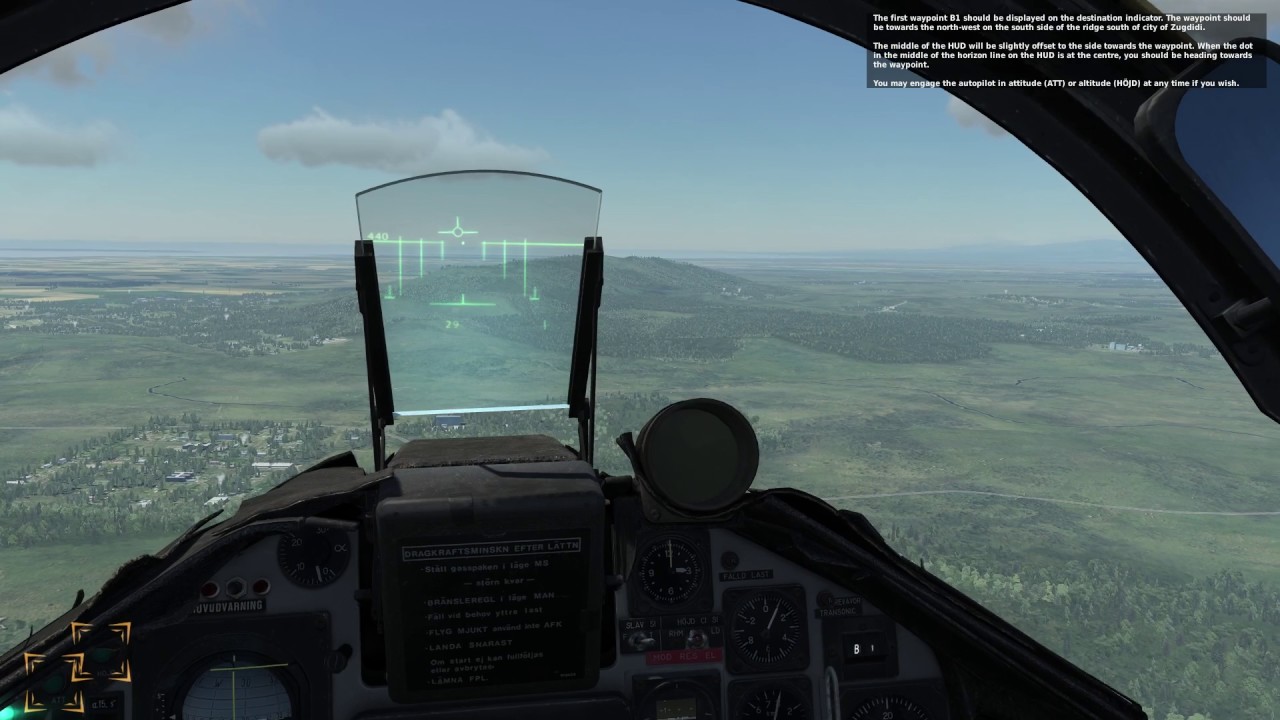 DCS: AJS-37 Viggen. Basic navigation (and landing) training