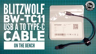 BlitzWolf BW-TC11 USB A to Type-C cable on the bench