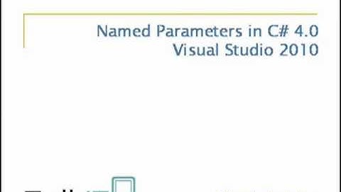 How to use named parameters in C# 4.0