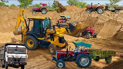 JCB 3dx Backhoe Loading Mud in Mahindra 475 JCB video JCB khudai #jcb #jcbvideo #farming #short