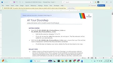 Shelly Cashman Excel 365 | Module 8: SAM Project A At Your Doorstep