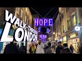 LONDON Walk 🇬🇧 - Night walk and Christmas lights 🌃🎄✨ - Oxford Street and Carnaby - 4K