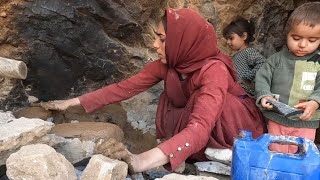 "A family adventure in the mountains: building an outdoor stove with a mother and her two daughters"