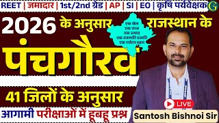 राजस्थान के पंचगौरव 2026 | 41 जिलों के अनुसार एक खेल, उपज, उत्पाद, वनस्पति प्रजाति,पर्यटन स्थल #REET