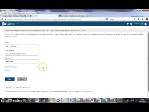 o2 webmail to  hotmail video trial part 1