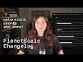The PlanetScale Changelog: More extensions, storage volume shrinking, events page, and more!