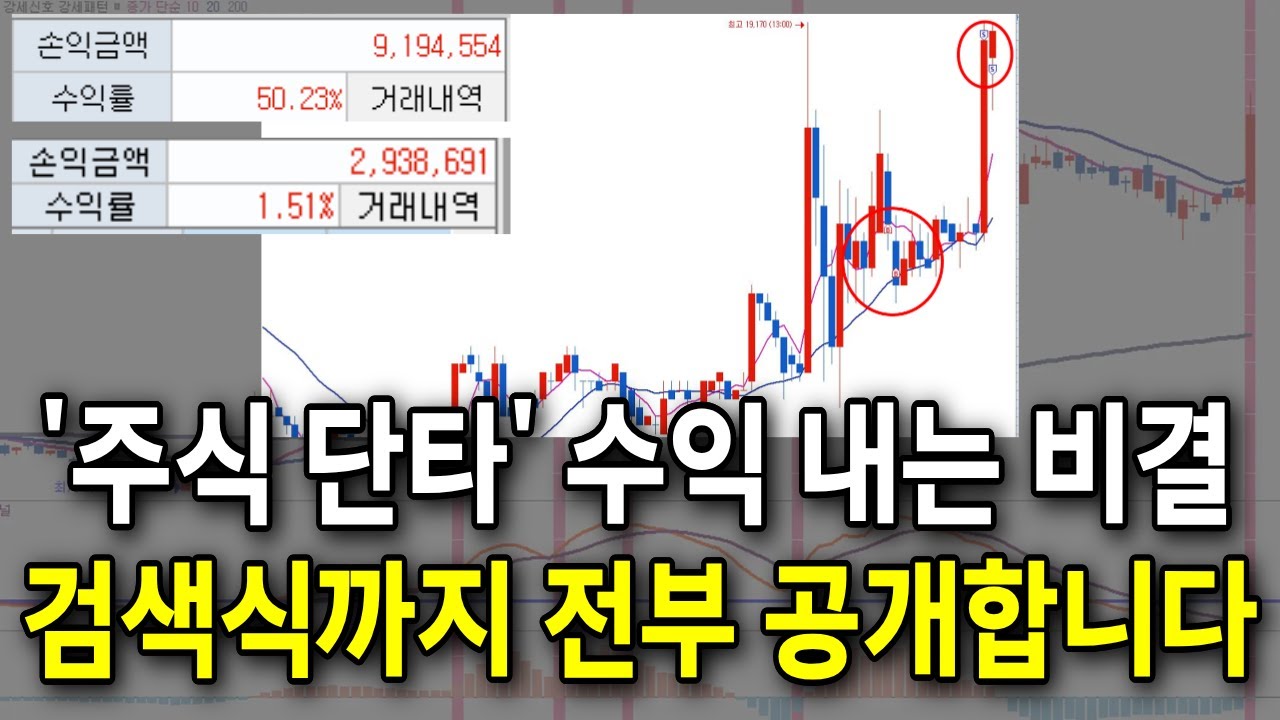 주식 단타 수익 내는 비결 전부 공개, 이 영상 놓치면 후회합니다