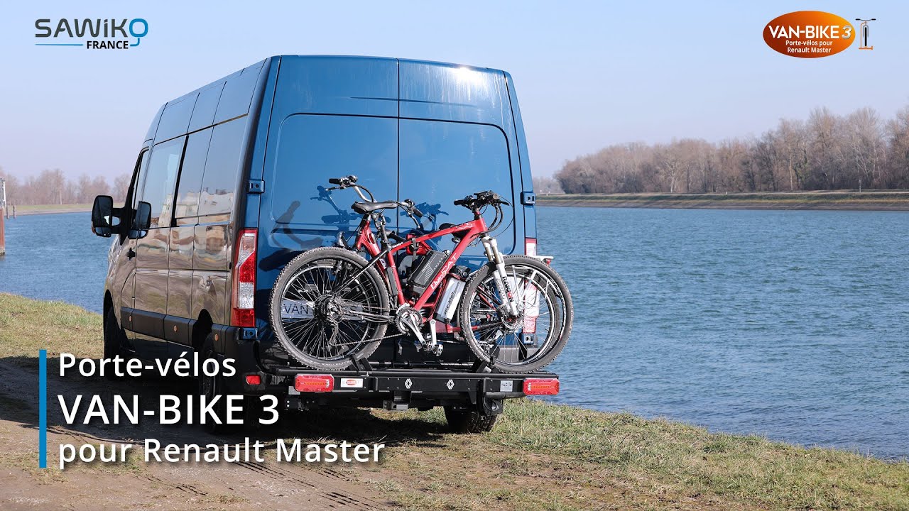 Porte-vélos pivotant VAN-BIKE 3 pour fourgons aménagés Renault Master -  YouTube