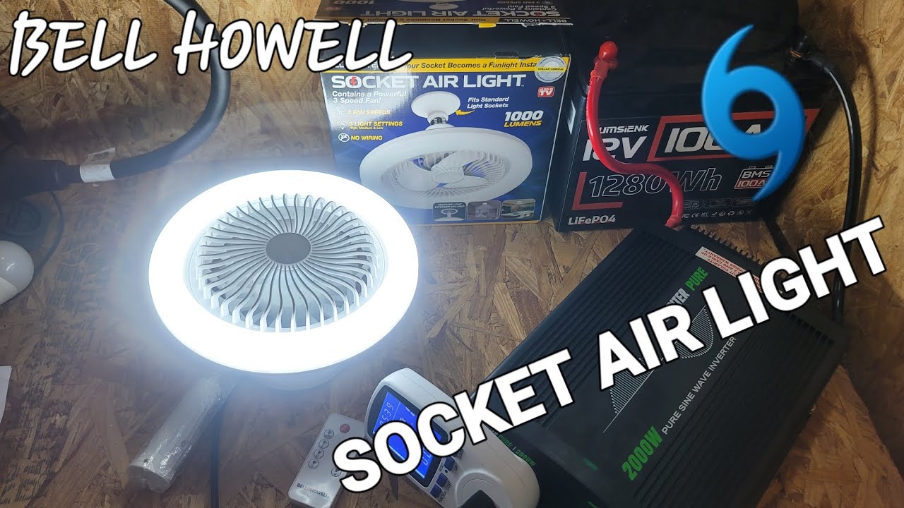 SOCKET AIR LIGHT, BELL HOWEL.  UNBOXING,TESTING.  WHATS INCLUDED