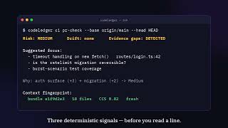 The diff shows the code. Not the risk. | CodeLedger Academy 2.1