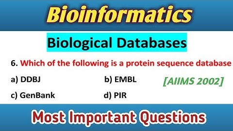 Biological Databases mcq: Bioinformatics mcq: Most Important Questions