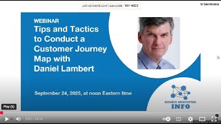 Webinar - Tips and Tactics to Conduct a Customer Journey Map