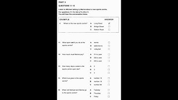 Listening A2, KET 2, Test 2, Part 3