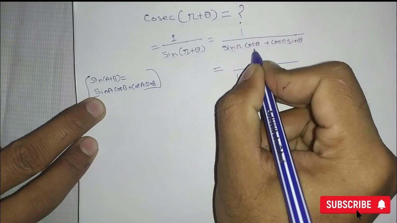 Solve cosec(pi+theta) cosec(pi + x) cosec pi + x formula, Find Exact value cosec pi + x