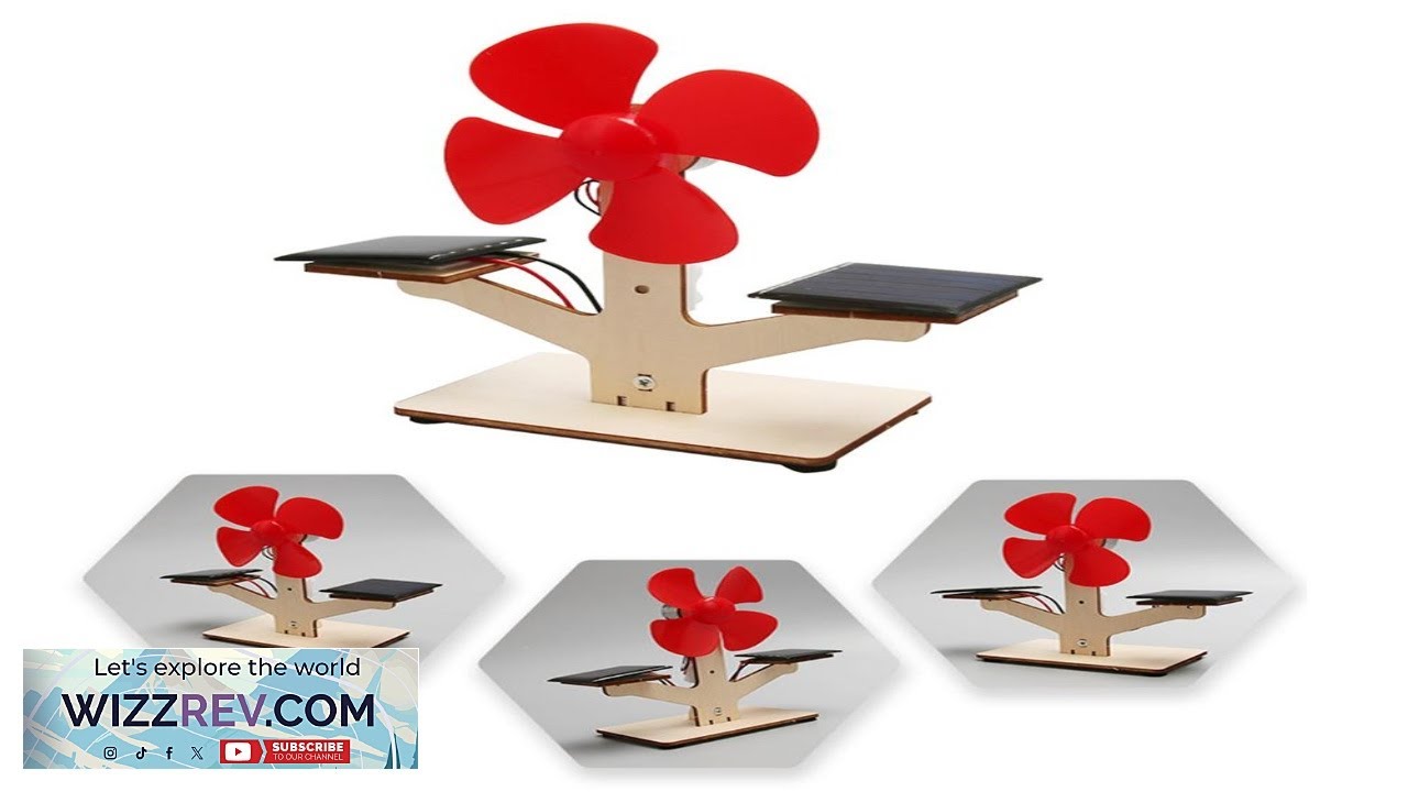 Wooden Solar Power Fan Model Assembly Kit DIY Children's Science Experiment Education