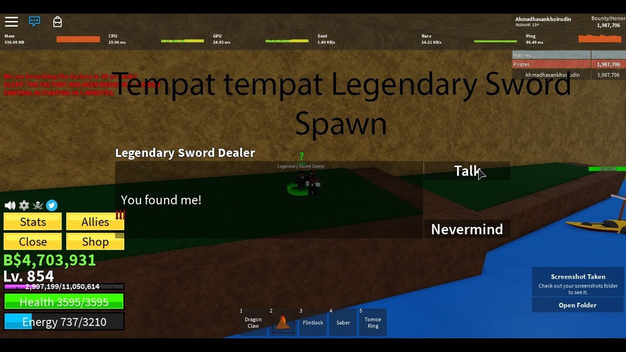 Legendary Sword Dealer Blox Fruits