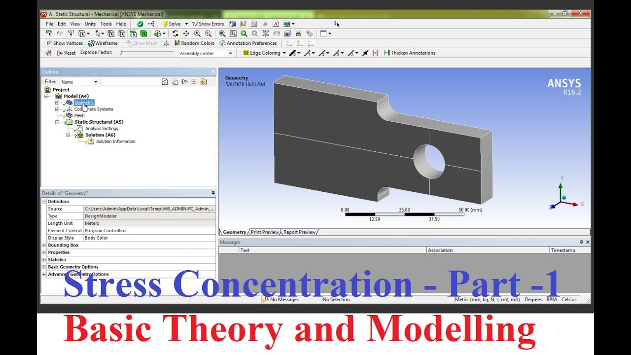 Stress Concentrations Part 1 - Modelling Stepped Bar ANSYS Tutorial ...