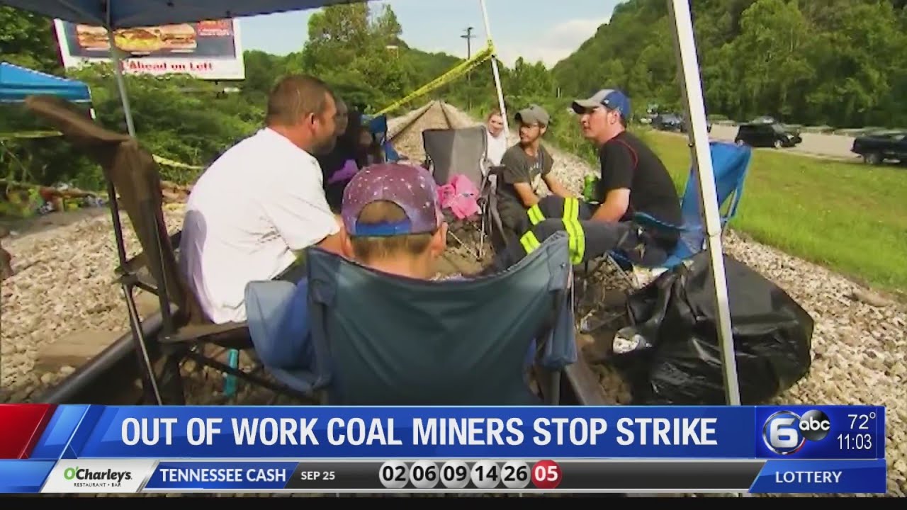 Out of work coal miners stop strike