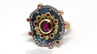 Jewelry Making Tutorial Ruby, Pink Sapphire, Diamond Cocktail Ring Metalsmith Academy