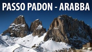 Dolomiti 2015 (3) Passo Padon to Arabba, Marmolada Italy Ski with Crash Collision and Kids