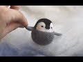 #35【羊毛氈影片教學】圓滾滾企鵝寶包|羊毛フェルト-Relaxing Craft Tutorial-Needle felting (手作、DIY、舒壓)