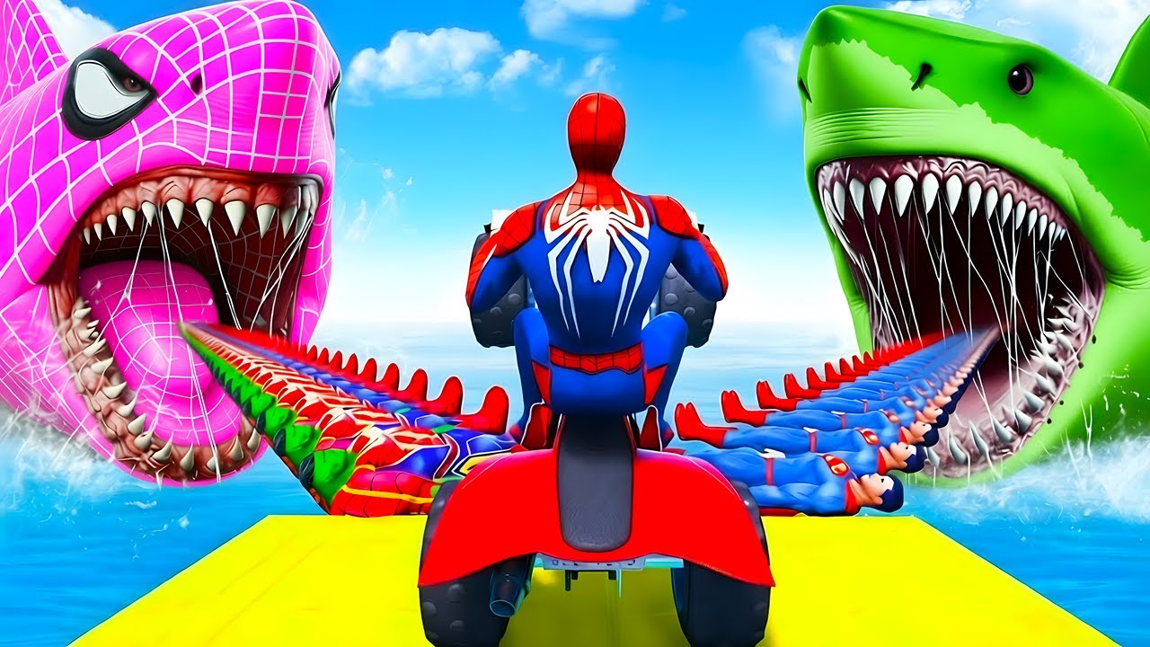 SPIDER-MAN Wins The Magic Legendary SHARK Racing Championship | Epic GTA 5 Challenge Funny Games