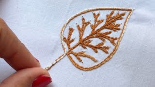 कढ़ाई वाले धागे से पत्ते वाला डिजाइन | Embroidery Thread Sewing Leaf Design | Embroidery Ideas 2026