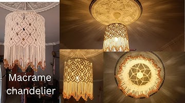 Modern Macrame chandelier with Floral Top design with glass bead | Bohemian Macrame  |Lamp shade