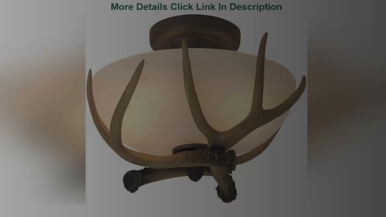 Most Awesome Product Craftmade X1611-EB Antler Alabaster Glass Semi Flush Mount Fixture Ceiling Lig