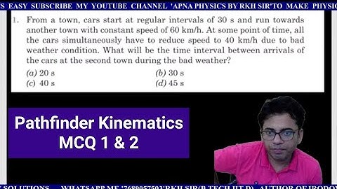 PATHFINDER KINEMATICS MCQ 1 & 2 EXPLAIN BY BASIC RECTILINEAR & LIGHT RAY METHOD BY RKH SIR