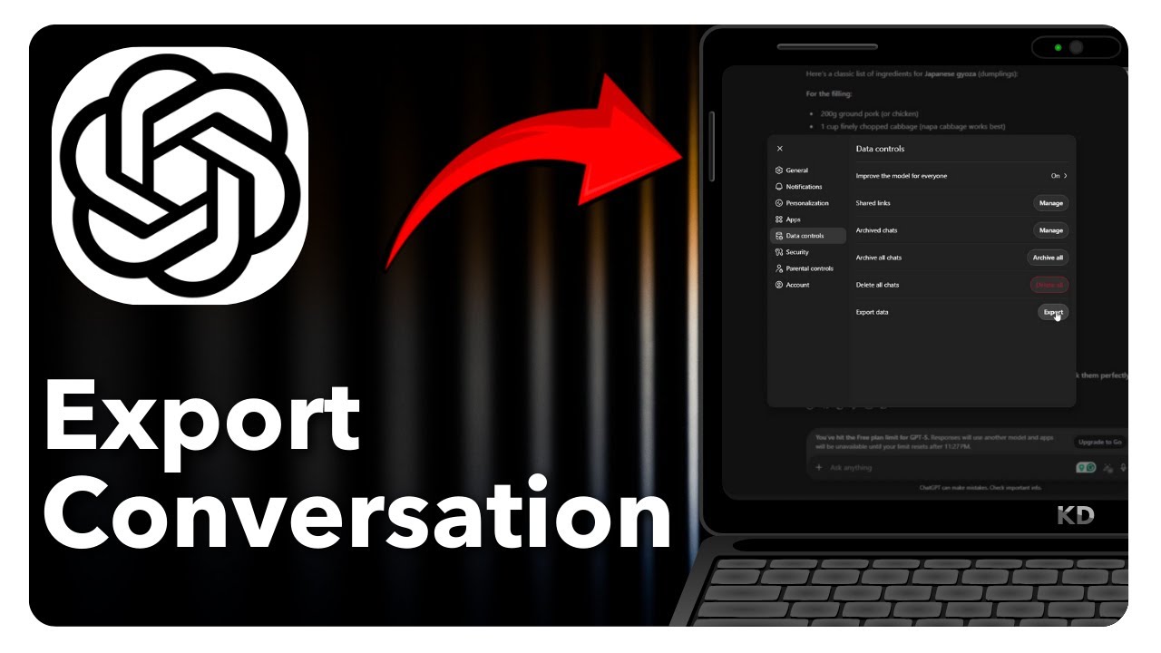 How To Export ChatGPT Conversation - Quick Tutorial - YouTube