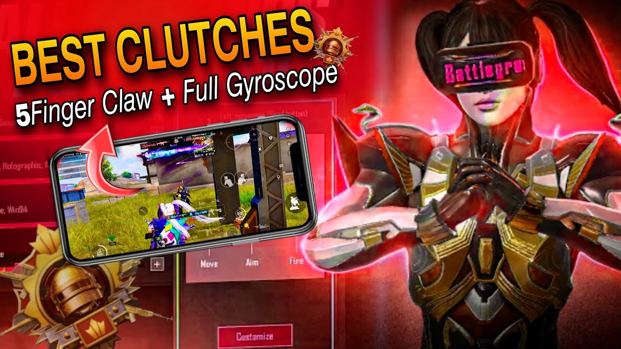 Best 5 finger claw CLUTCHES with Gyroscope || bgmi fastest clutch ...