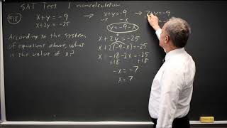 SAT Test 1: Basic systems of equations - question #3-18