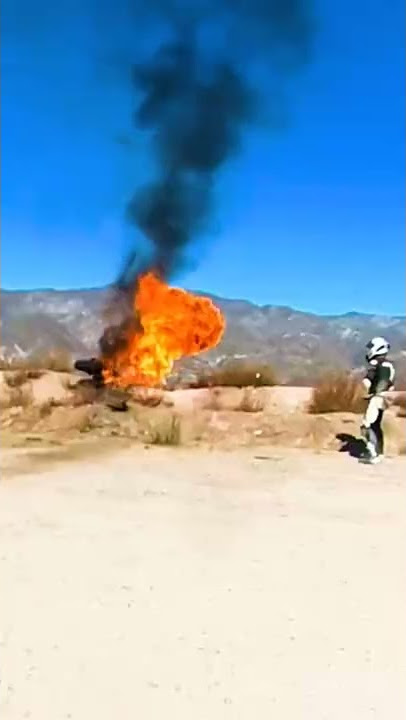 R1 crashes and burns... #fire #crash #r1 #shorts