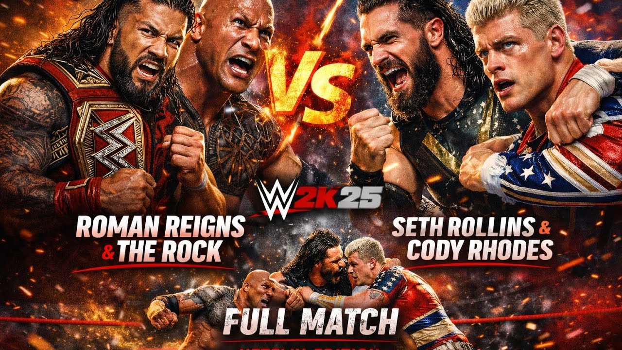 Tag Rome Nfl the dangerous Tag Team match Roman Reigns the rock vs seth rollins ...