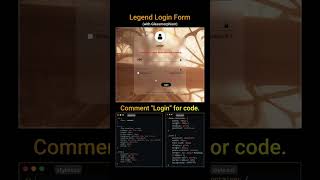 Legend Login Form (with glassmorphism) #shorts #trending #viral #viralvideo #youtubeshorts #short