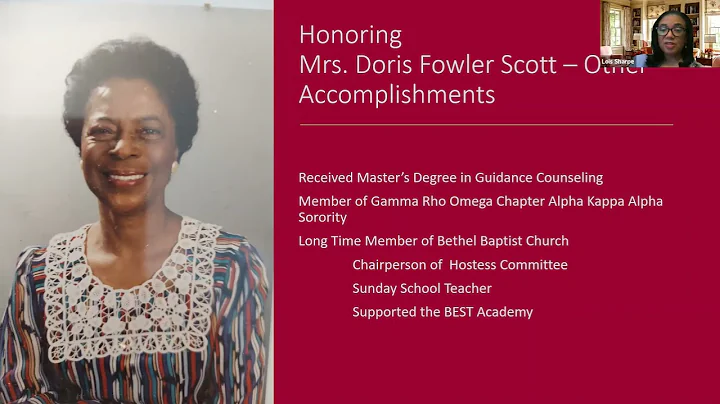 Remembering Doris Scott from the William M. Raines...