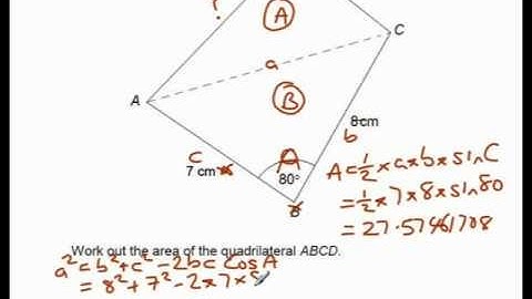 GCSE Maths Revision: Exam paper practice Cosine rule and area of any triangle