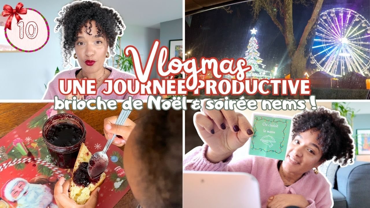 🌲 VLOGMAS #10 | Une journée productive // boulot, new bijoux 💍 brioche de Noël 🍞🎅 et soirée nems 🍚