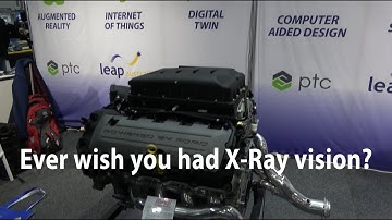 Augmented Reality X-Ray vision - LEAP AR display with Harrop Superchargers at 2019 NMW/Austech