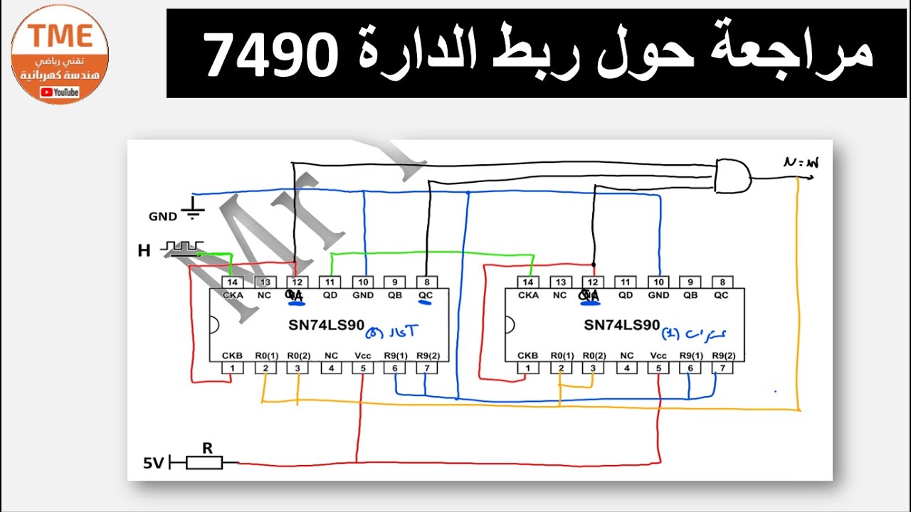 ربط الدارة 7490 (مراجعة لطلبة البكالوريا)