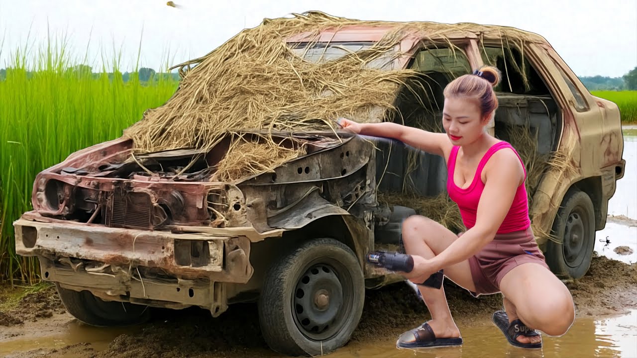 Timelapse :girl spent 5 days repairing and restoring a non-working 1980 Toyota