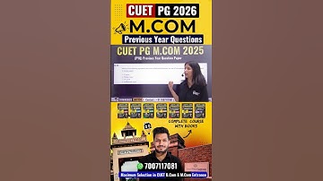 CUET PG M.Com 2026 | Previous Year Question Paper join batch #cuetpg2026 #cuetpgmcom2026 #mcom