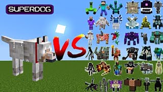 SUPERDOG VS ALL MINECRAFT BOSSES, WITHER STORM, WARDEN - MINECRAFT MOB BATTLE BIG COMPILATION