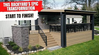 Backyard DECK WITH ROOF - Full Project Time Lapse