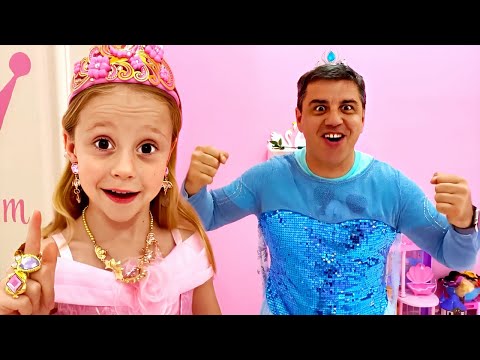 Nastya et papa se transforment en super-héros et en princesses Disney