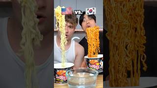 USA vs. KOREA How to Eat Ramen👹