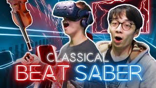 Classical Musicians Try VR Rhythm Games! (Beat Saber) screenshot 3